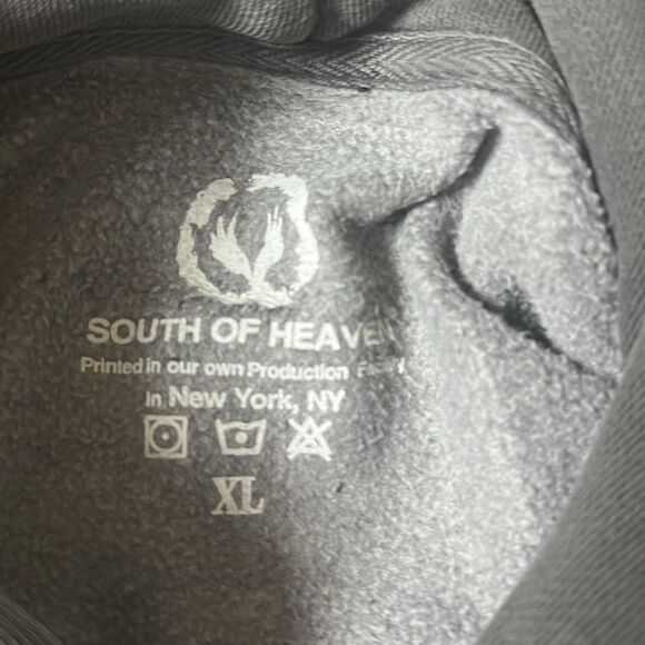 SOUTH OF HEAVEN NORTH OF HELL - Heavyweight Hoodie Vintage Washed Size XL NEW - Picture 5 of 5